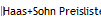 Haas+Sohn Preisliste