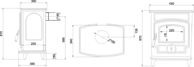 Wasserfhrender Antik-Kaminofen HFB 322 aus massivem Guss-Stahl  in atraktivem, antikem Design mit Gussornamenten und Wappen und einer Heizleistung von 6,5 kW zum Anschluss an die Zentral-Warmwasser-Heizung oder als alleinige Beheizung fr das Einfamilienhaus. Fragen Sie auch nach unseren weiteren  Zentralheizungs-Kamin Guss fen von 6,5 kW - 35 kW